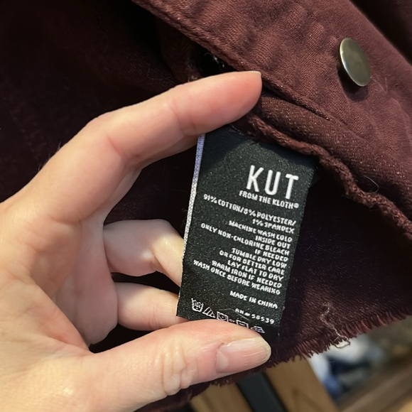 Kut from the kloth burgundy button up jacket - Picture 4 of 5